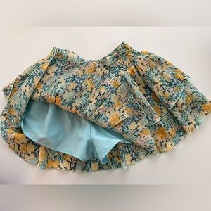 Forever 21 Smocked Ruffled Aline Mini Skirt with built in short XS NWOT